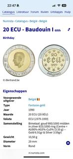Originele 20 ecu munt, Postzegels en Munten, Ophalen, België, Losse munt, Goud