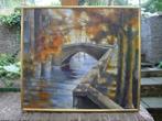Superbe tableau vue de canal a Bruges, Ophalen of Verzenden
