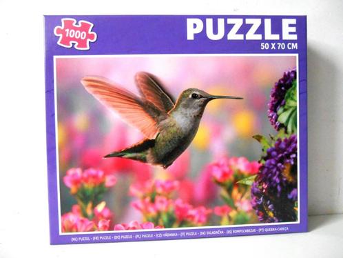 Puzzel met kolibrie - 1000 stuks, Hobby en Vrije tijd, Denksport en Puzzels, Zo goed als nieuw, Legpuzzel, 500 t/m 1500 stukjes