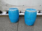 stenen bijzettafels in-/outdoor - turquoise, Ophalen of Verzenden, Zo goed als nieuw
