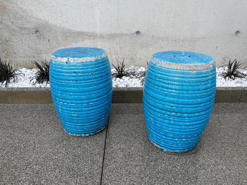 stenen bijzettafels in-/outdoor - turquoise, Huis en Inrichting, Overige Huis en Inrichting, Zo goed als nieuw, Ophalen of Verzenden
