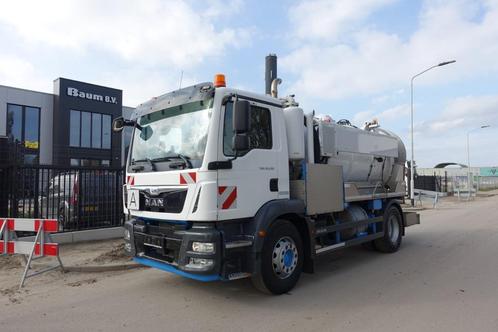 MAN TGM 18.290 KOLKENZUIGER LEISTIKOW ZUIGWAGEN, Auto's, Vrachtwagens, Particulier, MAN, Diesel, Euro 6, Automaat, Wit, Zwart
