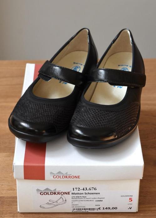 GOLDKRONE ZWARTE BANDSCHOEN/HALLUX SOFT/M 38/K, Kleding | Dames, Schoenen, Schoenen met lage hakken, Zwart, Ophalen of Verzenden