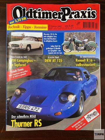 Oldtimer Praxis feb 2001 – Thurner RS & Mercedes 190 SL beschikbaar voor biedingen