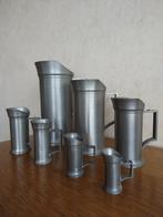 Zeven maatbekers in tin, Antiek en Kunst, Ophalen of Verzenden