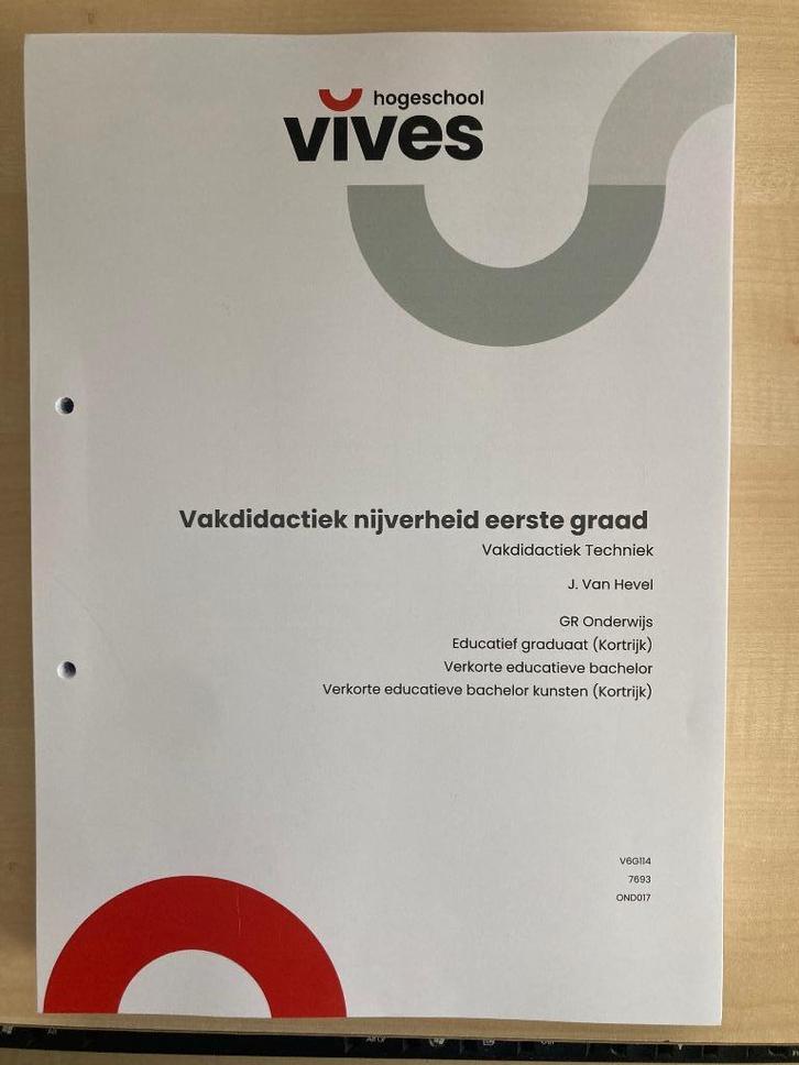 Cursus Vives VEB : Vakdidactiek nijverheid eerste graad, Boeken, Studieboeken en Cursussen, Nieuw, Ophalen of Verzenden