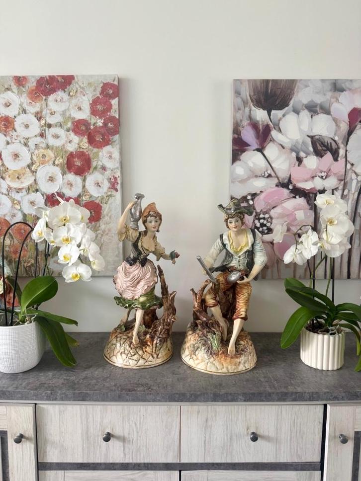 Paar Italiaanse beeldjes, Antiek en Kunst, Kunst | Beelden en Houtsnijwerken, Ophalen