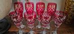 8 robijnrode italiaanse glazen/4 wijn- en 4 champagneglazen, Enlèvement ou Envoi