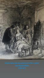 Atelierbezoek in 17de eeuw, J.B. Madou, zwart krijt, 1830, Ophalen of Verzenden