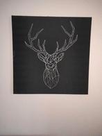 Cadre brodé noir IKEA, Comme neuf, Enlèvement, 50 à 75 cm, Bois