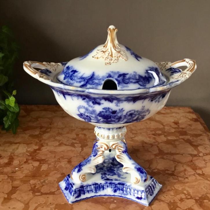 19e eeuwse Engelse aardewerken compote met statief, Antiek en Kunst, Antiek | Keramiek en Aardewerk, Ophalen of Verzenden