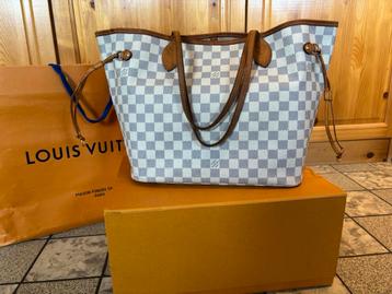 Louis vuitton neverfull damier azur, Handtassen en Accessoires, Tassen | Damestassen, Ophalen, Zo goed als nieuw, Handtas
