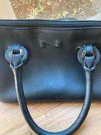 Zwarte handtas Nathan!, Handtassen en Accessoires, Gebruikt, Zwart, Leder, Ophalen