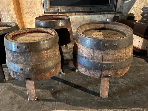 Halve vaten (whiskey?) als tafeltjes, Antiek en Kunst, Antiek | Meubels | Tafels, Ophalen