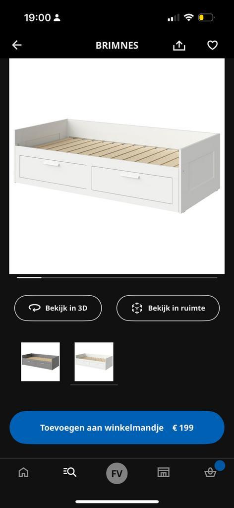 Brimnes uitschuifbaar bed inclusief 2 matrassen, Huis en Inrichting, Slaapkamer | Bedden, Zo goed als nieuw, Ophalen