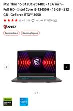 MSI GAMING laptop 144hz. 15.6 inch, Computers en Software, Ophalen, Zo goed als nieuw, Gaming