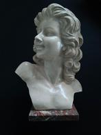 Art Deco buste Merlini op marmer., Ophalen of Verzenden