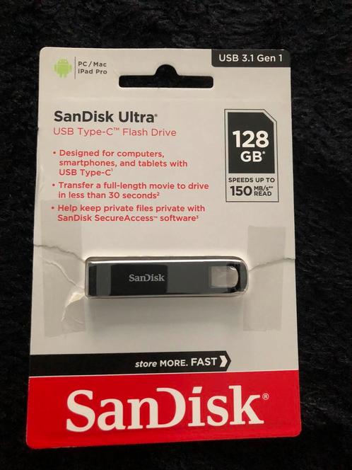 usb 3.1 SanDisk Ultra 128GB. Nieuw., Informatique & Logiciels, Clés USB, Neuf, Enlèvement ou Envoi