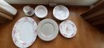 Service vaisselle Flamant fleuri rose et beige, Ophalen