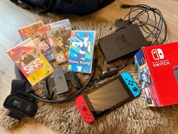 Nintendo Switch + Ring Fit + 4 jeux (achete MediaMarkt), Switch 2019 Upgrade, Enlèvement, Utilisé, Avec jeux