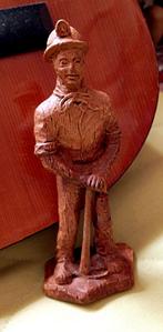 Statue Mineur avec piolet en plâtre 17 cm, Ophalen of Verzenden