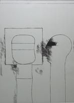 LUC CLAUS / FIGUUR / ZW-W ETS / 78x56cm / SIG / 1973, Ophalen of Verzenden