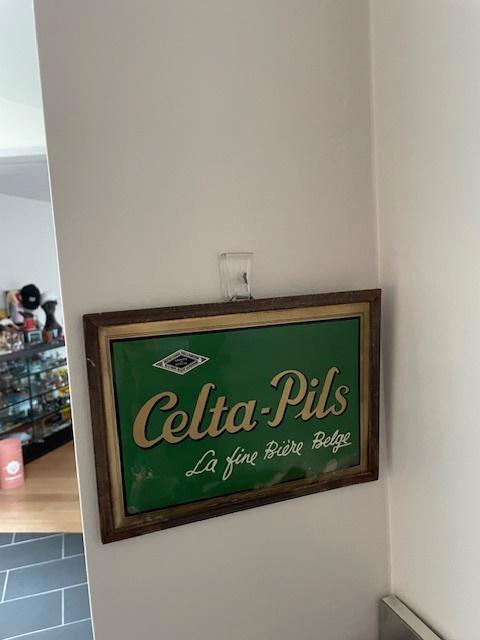 celta pils zeldzaam glacoide bordje, Collections, Marques de bière, Utilisé, Panneau, Plaque ou Plaquette publicitaire, Autres marques