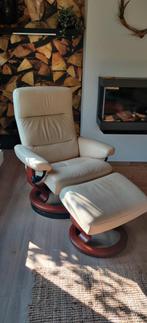 Stressless relax met voetenbank en verhogingsring ., Huis en Inrichting, Fauteuils, Ophalen, Zo goed als nieuw, Leer
