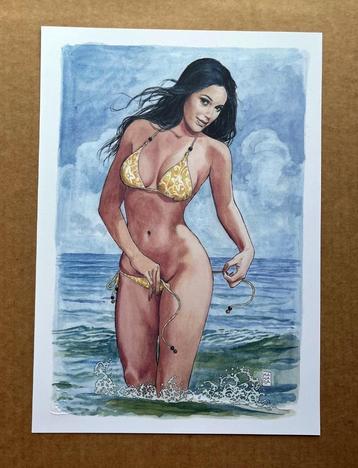 Manara - Kunstillustratie - Emmanuelle Chriqui beschikbaar voor biedingen