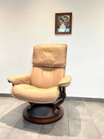 Stressless lederen relax fauteuil, Ophalen, Gebruikt