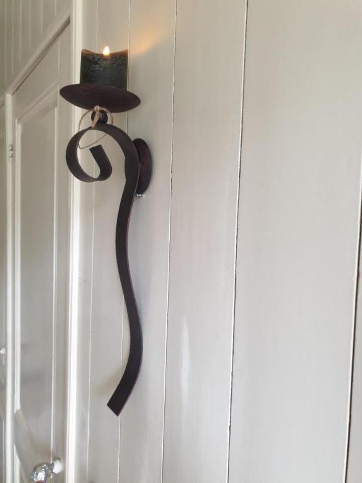 Landelijke wandkandelaar, Huis en Inrichting, Woonaccessoires | Kandelaars en Kaarsen, Nieuw, Kandelaar, Bruin, Ophalen of Verzenden