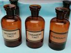3 vintage apothekersflessen 250ml glazen doppen cir 1940/70, Antiek en Kunst, Ophalen