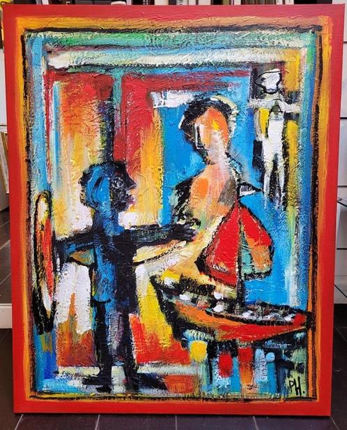 Peter Hermans, Jong geleerd, Antiek en Kunst, Kunst | Schilderijen | Modern, Ophalen of Verzenden