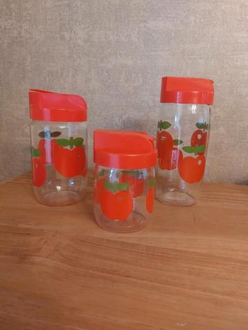 3 vintage Henkel/Gulf potten met appeldecor ZONDER DPD