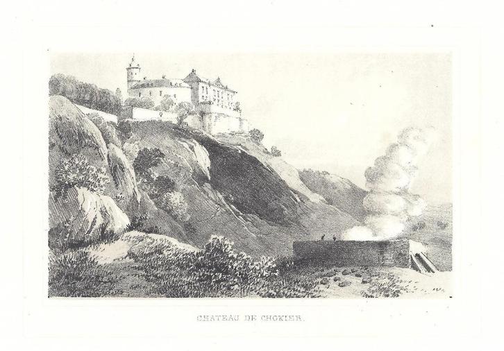 1844 - Flemalle - chateau de Chokier, Antiek en Kunst, Kunst | Etsen en Gravures, Verzenden