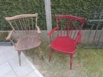 2 identieke mooie vintage houten armleuning stoelen, Antiek en Kunst, Ophalen of Verzenden