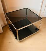 Vintage Space Age salontafel met rookglas, Huis en Inrichting, Tafels | Salontafels, Ophalen, 50 tot 100 cm, 50 tot 100 cm, Zo goed als nieuw