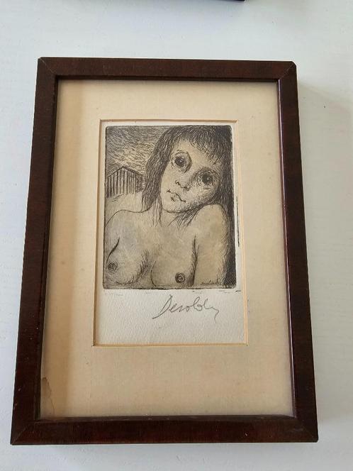 Werkje van roland devolder, Antiek en Kunst, Kunst | Etsen en Gravures, Ophalen of Verzenden