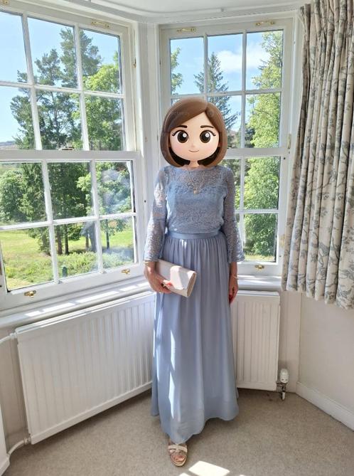 Robe Bleu - Taille M, Kleding | Dames, Jurken, Zo goed als nieuw, Maat 38/40 (M), Blauw, Onder de knie, Ophalen