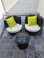 2-zits aluminium tuinmeubelset – Zwart – €200, Tuin en Terras, Tuinsets en Loungesets, Aluminium, Zo goed als nieuw, Loungeset