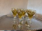 Set van 5 vintage Boheemse kristal likeurglazen (13 cm), Antiek en Kunst, Ophalen
