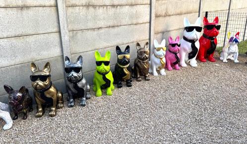 Tuinbeeld Franse Bulldog H 80 cm, Tuin en Terras, Tuinbeelden, Nieuw, Dierenbeeld, Overige materialen, Ophalen