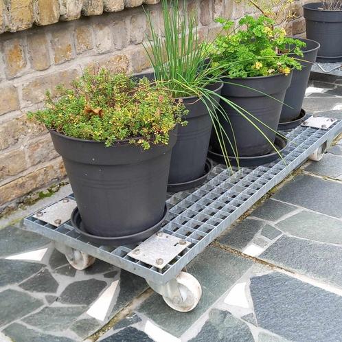 Verrijdbare trolley voor tuinkruiden, Tuin en Terras, Bloembakken en Plantenbakken, Zo goed als nieuw, Metaal, Balkon, Tuin, Minder dan 30 cm