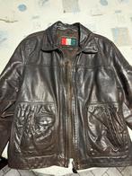 Bruine leren jas (maat XL), Kleding | Heren, Jassen | Zomer, Ophalen, Zo goed als nieuw, Maat 56/58 (XL), Rood