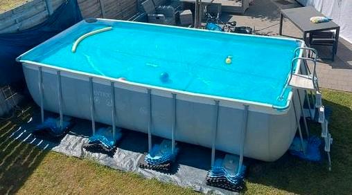 Zwembad met toebehoren 4.88m x 2.44m, Tuin en Terras, Zwembaden, Zo goed als nieuw, Ophalen