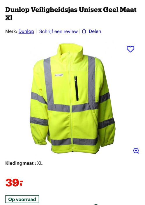 Dunlop fleece veiligheidsjas - Nieuw - XL/XXL, Doe-het-zelf en Bouw, Veiligheidskleding, Nieuw, Ophalen