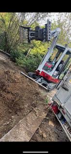 Tuinenleuckx minitractor werktuigen kraan & chauffeur tehuur, Ophalen, Kraan