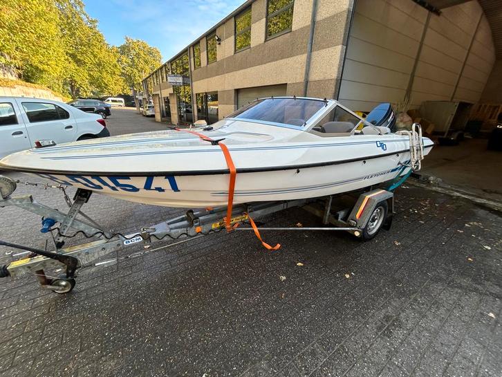 Boot Fletcher 147 gto 70cv, Watersport en Boten, Motorboten en Motorjachten, Gebruikt, Polyester, Tot 6 meter, Benzine, Buitenboordmotor