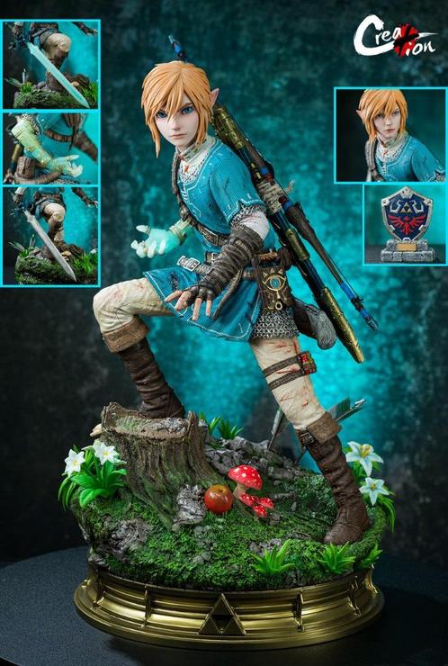 Zelda - Link statue - Creation Studio- Tears of the kingdom, Verzamelen, Beelden en Beeldjes, Nieuw, Fantasy, Ophalen of Verzenden