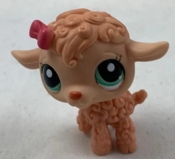 Littlest Pet Shop LPS Lam Schaap #1432 Blauw Groene Ogen, Verzamelen, Poppetjes en Figuurtjes, Verzenden, Zo goed als nieuw